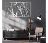 Metal Wall Art Wall Decor Tree Branch, Tree Branch Decor, Minimalist Nature Decor, Forest for Living Room(Silver,59" W x 35" H / 150 x 89 cm)