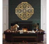 Metal Wall Artwall Decorblack Celtic Cross Irish Blessing Cross Work Decoration Modern Sculpture For Living Room Bedroom Hallway And Stairs (Gold