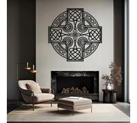 Metal Wall Artwall Decorblack Celtic Cross Irish Blessing Cross Work Decoration Modern Sculpture For Living Room Bedroom Hallway And Stairs (Black