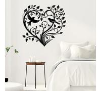 Metal Wall Artwall Decorblack He Tree Of Life Bird Minimalist He Work Decoration Modern Sculpture For Living Room Bedroom Hallway And Stairs Nature Home (Black