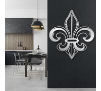 Metal Wall Artwall Decorblack Vintage Abstract Fleur De Lis French-Inspired Minimalist Fleur De Lis Work Decoration Modern Sculpture For Living Room Bedroom Hallw