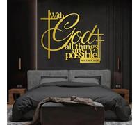 Metal Wall Artwall Decorblack With God All Things Are Possible Bible Verse Bible Verse Work Decoration Modern Sculpture For Living Room Bedroom Hallway And