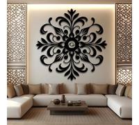 Metal Wall Artwall Decorblack Wrought Iron Outdoor Scroll Work Decoration Modern Sculpture For Living Room Bedroom Hallway And Stairs (Black 19" X 19" 47 X 47 C
