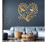 Metal Wall Artwall Decorgold He Tree Of Life Bird Minimalist He Work Decoration Modern Sculpture For Living Room Bedroom Hallway And Stairs Nature Home (Gold 3