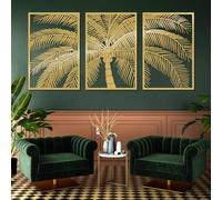Metal Wall Artwall Decorgold Tropical Palm Tree Coastal Beach Plant Palm Tree Work Decoration Modern Sculpture For Living Room Bedroom Hallway And Stairs Nature Home Decor