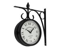 Metal Wall Clock Double-sided Paddington Station - Stylish Dual Face Clock for Home or Office Decor - 12 Inch Vintage Retro Hanging Clock