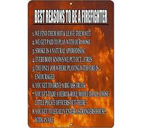 Metal Wall Decor Best Firefighter Reasons Retro/Vintage Tin Metal Sign Man Cave,Fununy for Home Bar Room Garage Vintage Retrodecoration Metal Sign 8x12 Inches