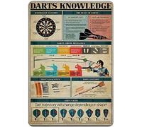 Metal Wall Decor for Living Room Antique Metal Sign Darts Knowledge Tin Sign Vintage Decoration Garage Home Garden Cafes Kitchen Wall Tin Signs 8x12 Inch