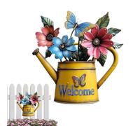 Metal Wall Decor for Outside Flower Butterfly Welcome Sign Rustic Pendant