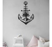 Metal Wall Decor, Nautical Anchor Ship Metal Wall Decor, 12X17IN Boat Nautical Wall Silhouette, For Wall Dock Bay Lake River Hanging Wall Art