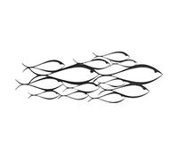 Metal Wall Decor School of, Black Wall Art Hanging Sculpture, Abstract Modern Iron Wall Sculpture for Living Room, Bedroom & Indoor Decoration, 43cm x 15cm