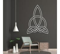 Metal Wall Decor Wall Art Celtic Trinity Knot Celtic Symbol Plaque Geometric Minimalist Line Hangings Home Living Room Spiritual Gifts White 41"X30" 105X76Cm