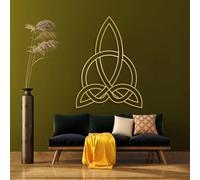 Metal Wall Decor Wall Art Celtic Trinity Knot Celtic Symbol Plaque Geometric Minimalist Line Hangings Home Living Room Spiritual Gifts Gold 24"X17" 60X44Cm