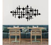 Metal Wall Decor Wall Art Minimalist Abstract Geometrical Line Modern Luxury For Living Room 59"X32" 150X82Cm Black
