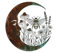 Metal Wall Decoration - 2D Rustic Moon Bee Sculpture Sign Room Design