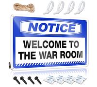 Metal Wall Decoration Fun Waterproof Artwork, Premium Retro Print For Cafe Pub Balcony | Patio Bar Accessories Pre-drilled Custom Notice Welcome To The War Room(30X40CM)