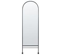 Beliani Wall Mirror Jarnages 45 Cm 145 Cm Metal Black
