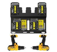 Metal Wall Mount Bracket for Dewalt 20V & 18V Battery and DCB112 & DCB115 Charger,Battery Holder Wall Mount Storage Organizer Rack Great for Workshop/Garage/Utility Cart/Van to Save Space with Srews