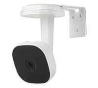 Metal Wall Mount for myQ Smart Garage Security Camera, No Drill Weatherproof Mounting Bracket with Two Easy Installation Ways, Flexible Positing Your Camera for Better View Angle - White