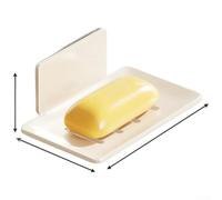 Metal Wall Mount Soap Holder No Drill Bathroom Organizer with V-Shaped Drainage for Shower and Sink, Sturdy Carbon Steel Soap Dish Rack in Gray, White, Black(1pc White)