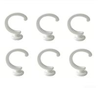 Metal Wall Mounted Curtain Tieback Hooks Antique Brass U Shaped Drapery Holdback For Home Office Window Treatment Black Color Pack Of Six Units(Spray-painted white)