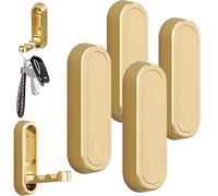 Metal Wall-Mounted Folding Hooks for Bathroom Space-Saving Coat & Key Holders 4-Piece Set in Gold Stylish and Functional Storage Solution for Small Spaces