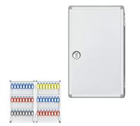 Metal Wall-Mounted Key Safe Aluminum Alloy Key Cabinet with C ion Lock 32-120 Key Capacity Ideal for Hospitals Factories Schools and tories (96 Keys)