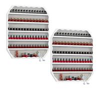 Metal Wall Mounted Nail Polish Storage Racks, Candy Display Rack Cosmetic Display Cases Lipstick Perfume Wall Shelf Essential Oil Organizers For Home Spa Nail S（White-2 piece）