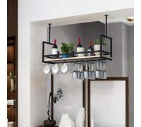 Metal Wall Mounted Wine Glass & Bottle Holder - Ceiling Hanging Rack for Bar Cafe Kitchen - Stylish Storage Solution (Size: 120x30x60cm)
