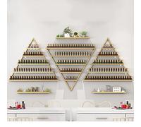 Metal Wall Nail Polish Holder 6 Piece Gold Makeup & Essential Oil Display Rack Simple Shelving for Nail Polish Cosmetic nizer Beauty Storage Solution