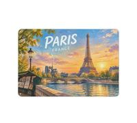 Metal Wall Plaque Paris Cityscape with Landmarks 20x30cm Home Decor | Refresh a man cave with printed metal signs as a compact decor accent.