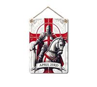 Metal Wall Sign | April 23rd St George’s Day Design | England-Inspired Home & Bar Decor Plaque | Gift Idea