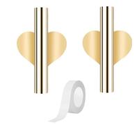 Metal Wall Vase,2 Pcs Wall Flower Vase Tube, Dried Flower Vase Racks Heart-Shaped Wall-Mounted Flower Tube Modern Drying Plant Stand Wall Decor for Porch Home Office