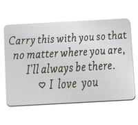 Metal Wallet Insert Card Gift for Husband Boyfriend to My Man Gift Anniversary Card Gifts Engraved Wallet Insert Card Valentine's Day Wedding Birthday Gift for Men Fiance Couple Gift