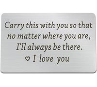 Metal Wallet Insert Card Gift for Husband Boyfriend to My Man Gift Anniversary Card Gifts Engraved Wallet Insert Card Valentine's Day Wedding Birthday Gift for Men Fiance Couple Gift