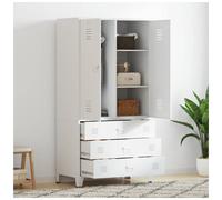 Metal Wardrobe Black 90x50x180 cm Industrial Steel 2 Shelves 1 Hanger With Vents