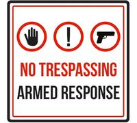 Metal warning sign 12x12 inches Warning Plaque No Trespassing Armed Response Business Warning Square