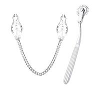 Metal Wartenberg Wheel Bondage Set Nipple Clamps Exotics Grips Non-Piercing Nipple Rings Couple Spiked Gear BDSM Toy