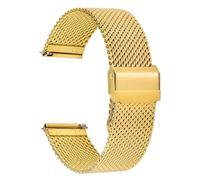 Metal Watch Bands Foldover Clasp Stainless Steel Mesh Band For Men Women Quick Release Easy Change Mens Womens Strap 18mm 20mm 22mm 24mm(Gold,20mm)