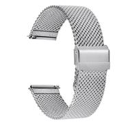 Metal Watch Bands Foldover Clasp Stainless Steel Mesh Band For Men Women Quick Release Easy Change Mens Womens Strap(Silver,18mm)