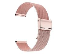 Metal Watch Bands, Foldover Clasp Stainless Steel Mesh Straps For Women And Men 20mm 22mm(Pink,22mm)