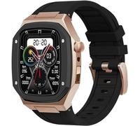 Metal Watch Case+Rubber Watch Band,For Series 8/7 45mm,Silicone Watch Strap Stainless Steel Case Modification Kit ,For 6/5/4 SE 44mm DIY