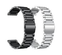 Metal Watch Strap Fit For Garmin Vivoactive 3 4 5 Forerunner 245 645 158 55 165 745 965 255 256 Bracelet Venu 2 SQ2 Music(S-Black-S-Silver,22mm width)
