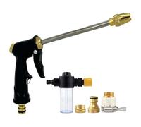 Metal Water Hose Sprayer - Robust Spraying Wand 9.45x5.71in, Versatile Cleaning Nozzle | Adjustable Flow Head, Professional Irrigation for Vehicle Washing Backyard Greenery Soil Hydration Present