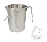 Metal Water Sampler with Inner & Outer Scales, Water Testing Dipper with Rope for Lake/River Liquid Sampling