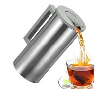 Metal Water Syrup, Large Capacity Carafe with Lid: Drinking Storage Container with Non Slip Handle for Hot Cold Brew Coffee Beverage