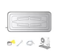 Metal Water Tray for Window Air Conditioner, Large Condensate Drip Pan with Drain Pipe to Prevent Leaks and Protect Floors