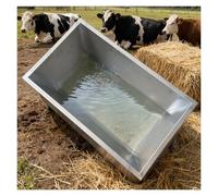Metal Water Trough for Livestock, Stainless Steel Feeder for Horses, Sheep, Goats, Large Capacity for Farm and Home Pasture Feeding, Durable Design