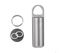 Metal Waterproof Pill Box Keychain Pocket Pill Case Small Medicine Bottle Container for Outdoor Travel