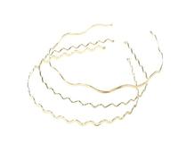 Metal Wavy Hair Bands and Headbands Set - 3pcs Gold Hair Hoops for Women, Girls and Sports